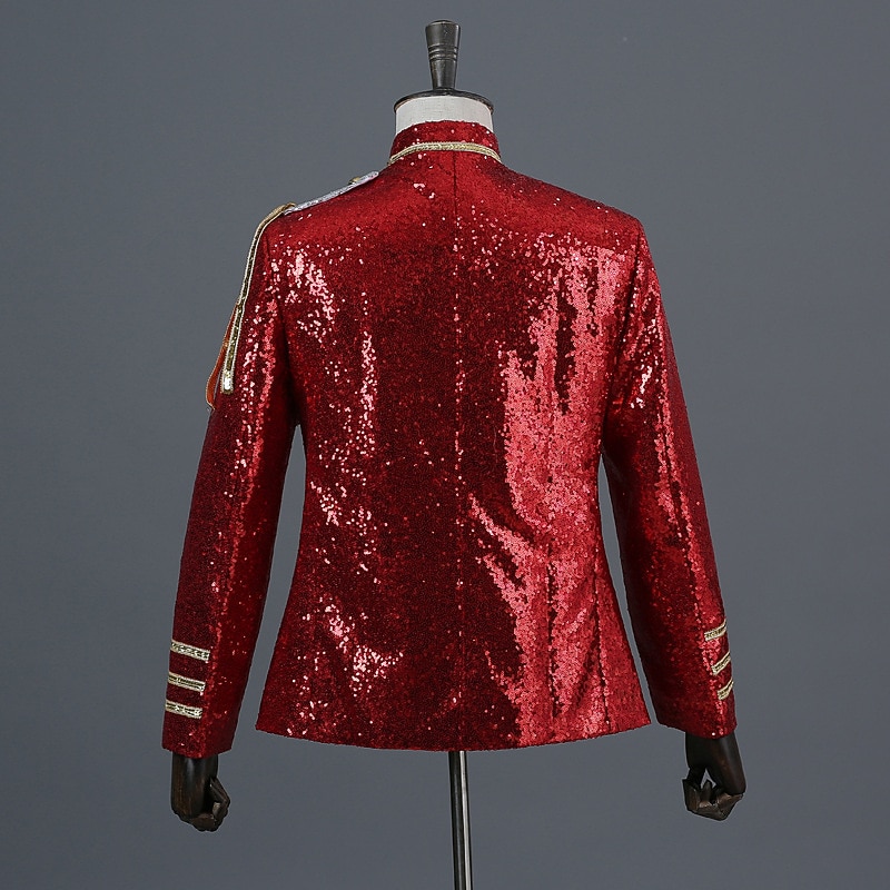 Retro Vintage Rokoko Mittelalterlich Maskerade Anzüge & Blazer Blazer mit Reverskragen Prinz Aristokrat Pailletten Pailletten Kostüm Herren Halloween Karneval Maskerade Party-Abendmode Abschlussball 2026 - $97.99 –P6