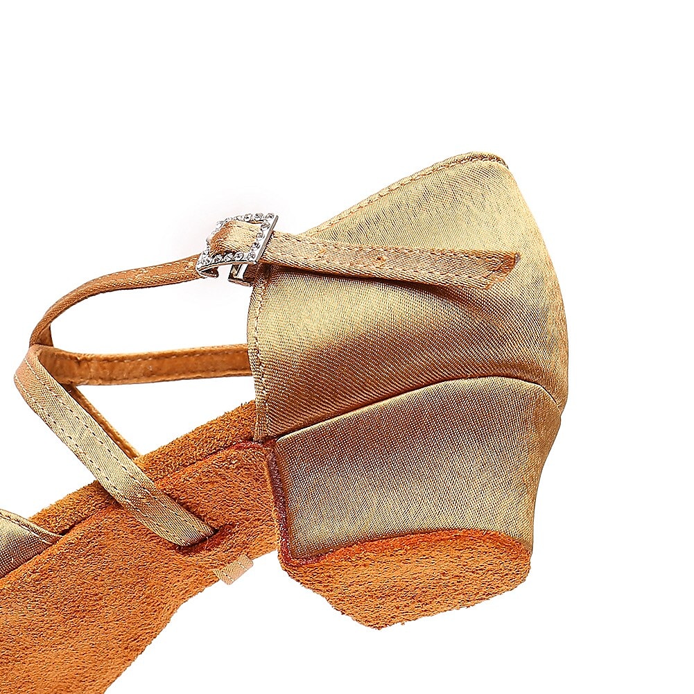 satijnen latin dansschoenen voor dames en meisjes – lage ballroom sandalen met bandjes voor salsa, tango en feestjes 2025 - $29.99 –P5