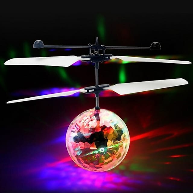 Flying Toy Ball Infrared Induction RC Flying Toy LED Light Disco Helicopter 