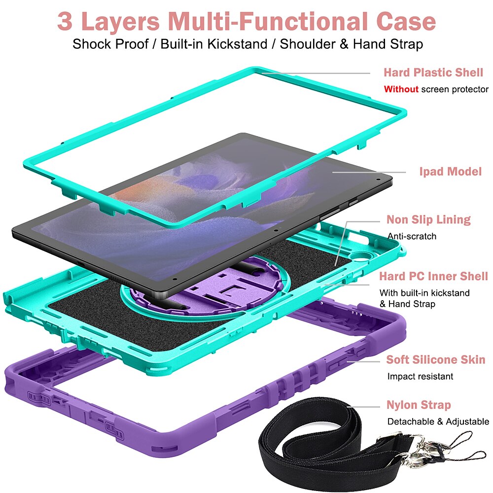 Tablet Case Cover For Samsung Galaxy Tab S7 Plus FE S6 Lite 10.4" A 8.4" 2022 2021 2020 2019 Portable with Stand Holder Dustproof Silica Gel PC 2025 - $33.99 –P8