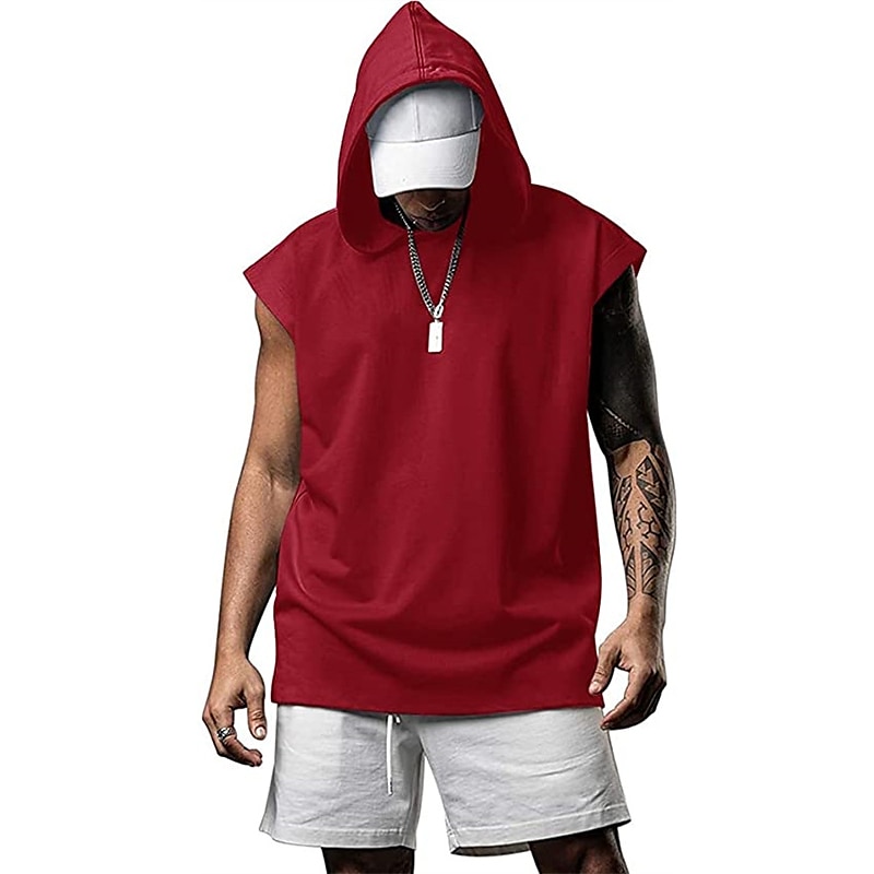 Men's T Shirt Tank Top Hoodie Short Sleeve Hooded Summer Plain Fashion Classic Casual Outdoor Street Casual Black White Army Green Top Tee for Men 2025 - $20.99 –P8