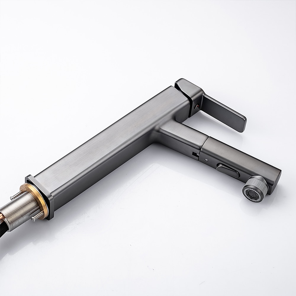 Bathroom Sink Faucet - Pull out / Pullout Spray Electroplated Centerset Single Handle One HoleBath Taps 2025 - $186.99 –P17
