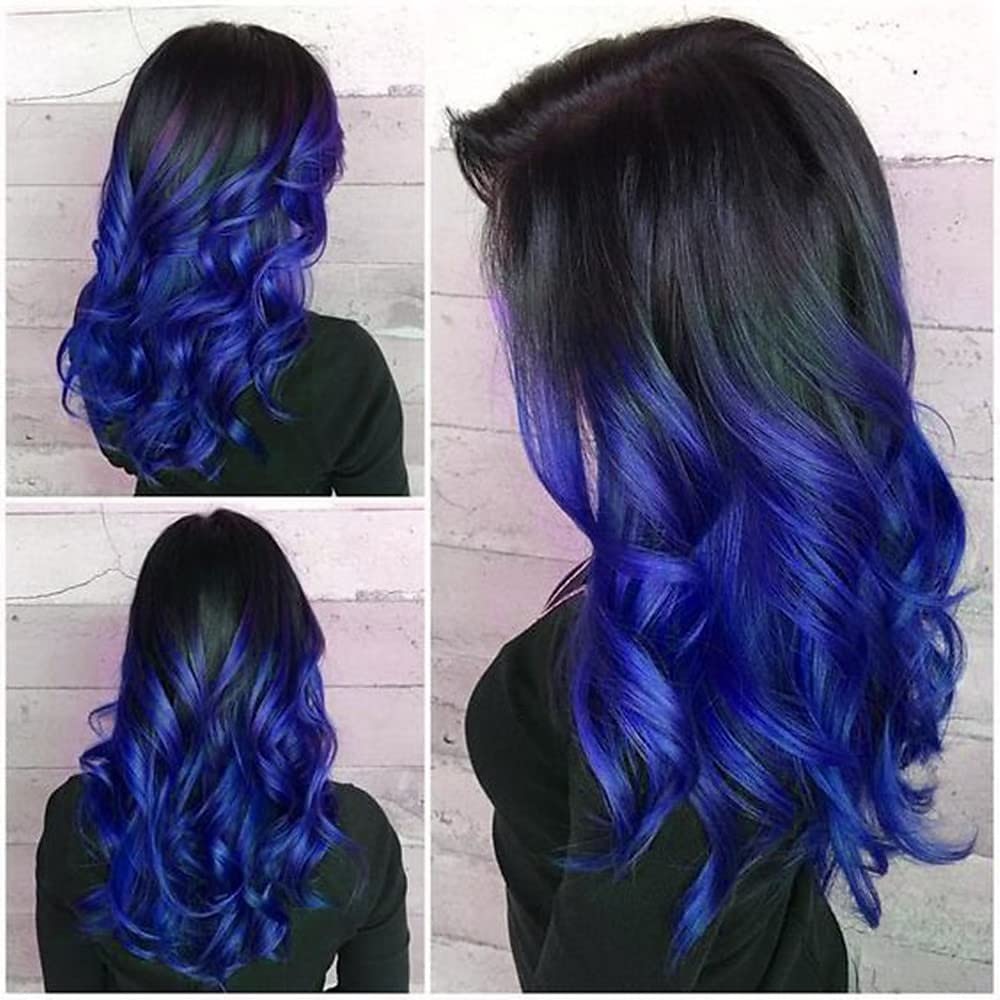 zwarte tot rode pruik vrouwen lange golvende pruik kant kleur synthetische hittebestendige pruik voor dagelijks party kostuum halloween kerstfeest pruiken 2025 - GBP £21.85 –P8