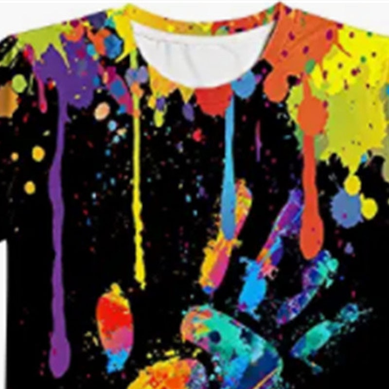 Garçons 3D Bloc de Couleur T-shirt Manche Courte Impression 3D Été Printemps Actif Sports Mode Enfants 3-12 ans Extérieur Quotidien Intérieur Coupe régulière de 2025 ? $11.99 –P3