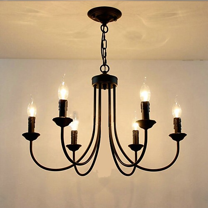 62 cm Kynttilätyyli Kattokruunu Metalli Maalatut maalit Traditionaalinen / klassinen 110-120V 220-240V 2026 - $143.99 –P4