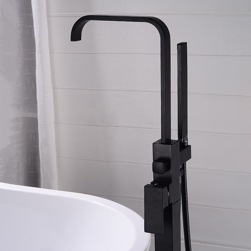 badekarkran - moderne galvanisert frittstående messingventil badekar dusj blandebatterier 2025 - $404.99 –P10
