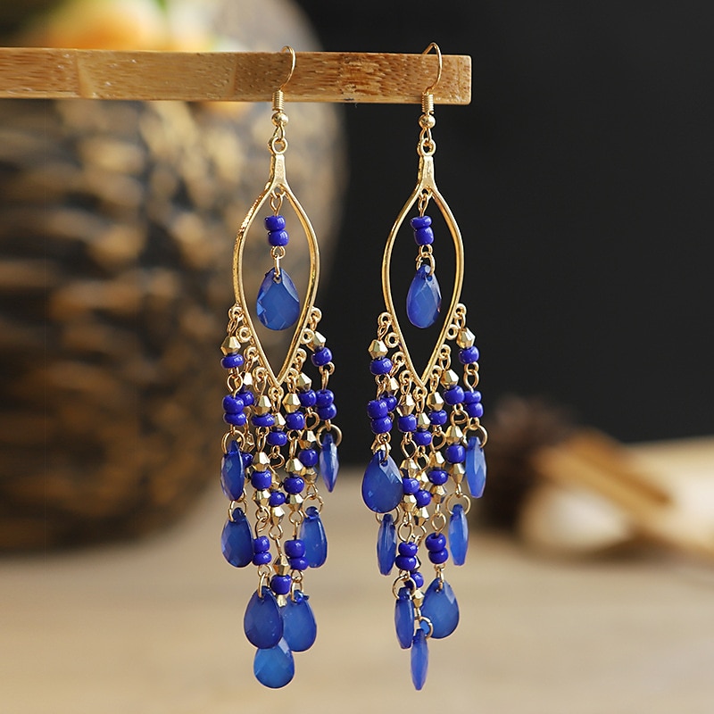 Women's Drop Earrings Geometrical Drop Stylish Simple Boho Earrings Jewelry Beige / White / White / Black For Party Holiday 1 Pair 2025 - $8.99 –P2