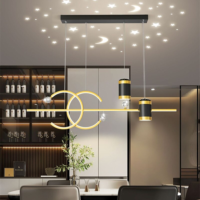 Proyector de luz colgante led, luz de lujo para comedor, personalidad creativa, candelabro de barra de cielo estrellado 2025 - $349.99 –P5