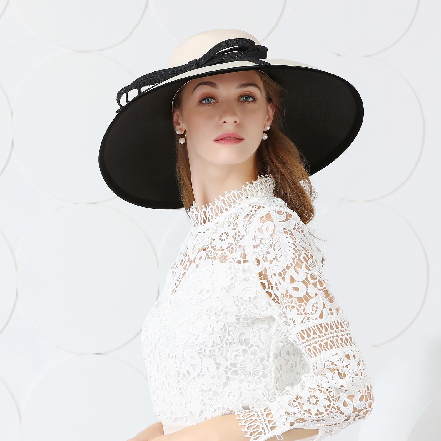 cappelli in tessuto spandex cappello a secchiello matrimonio formale elegante con copricapo bowknot del 2025 a $50.99 –P6