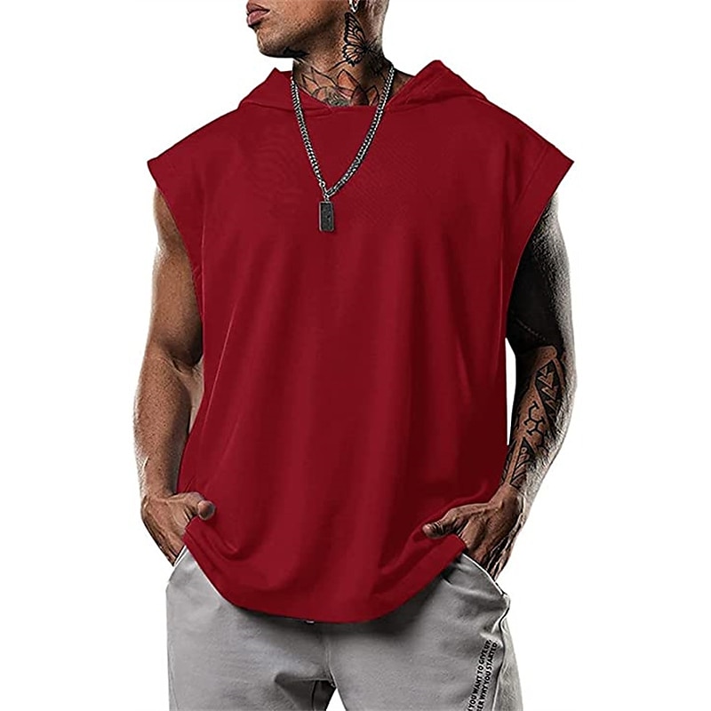 Men's T Shirt Tank Top Hoodie Short Sleeve Hooded Summer Plain Fashion Classic Casual Outdoor Street Casual Black White Army Green Top Tee for Men 2025 - $20.99 –P7