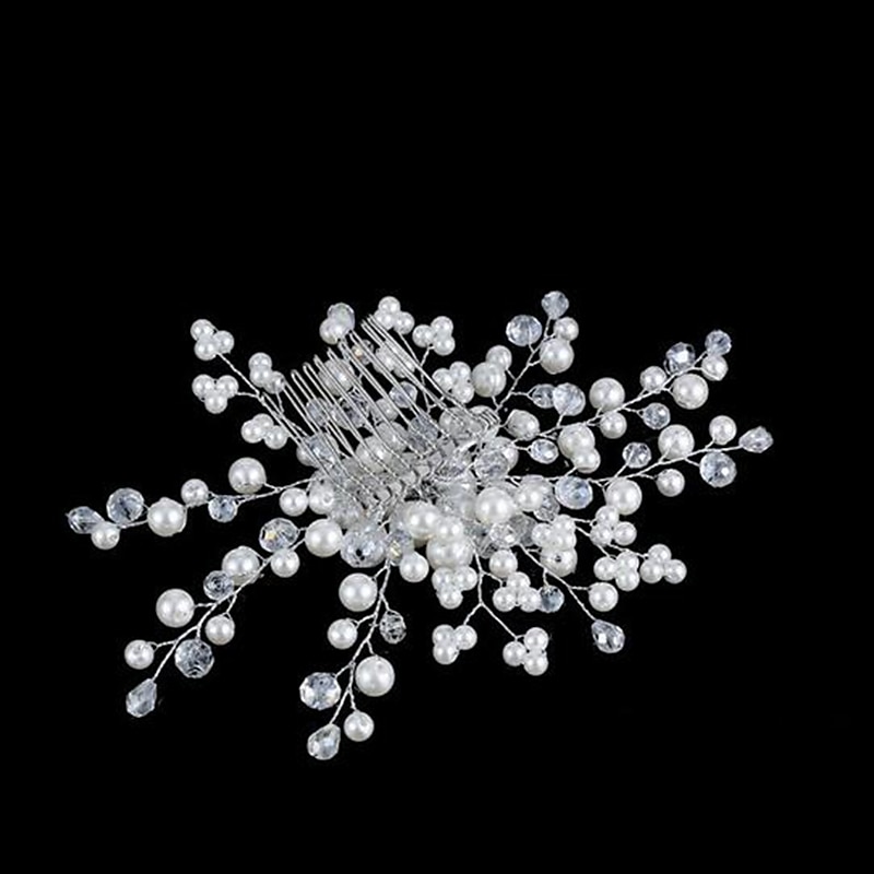 Hiustyökalu Haaraccessoire Legering Bruiloft Feest / Uitgaan Klassieke Stijl Bruids Met Pure Kleur Helm Hoofddeksels 2025 - $8.99 –P3