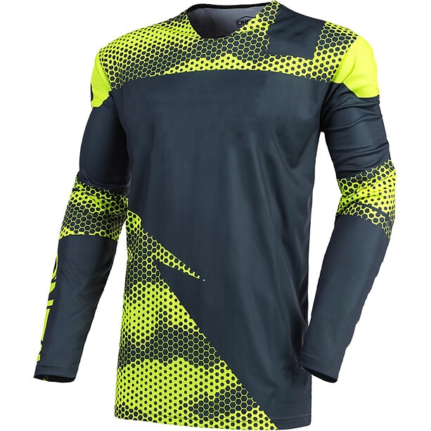 Herr Downhilltröja Långärmad Bergscykling Vägcykling Grön Grå Cykel Andningsfunktion Snabb tork Polyester Elastan sporter Geometri Kläder 2025 - $32.99 –P3