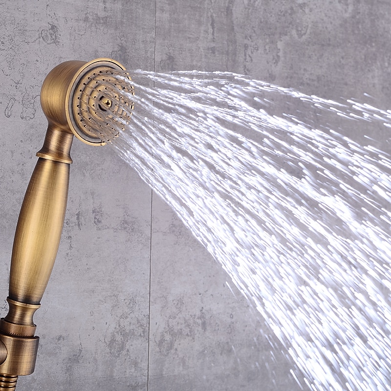 Shower Faucet / Body Jet Massage Set - Handshower Included pullout Rainfall Shower Antique / Vintage Style Antique Brass Mount Inside Brass Valve Bath Shower Mixer Taps 2026 - $195.99 –P13