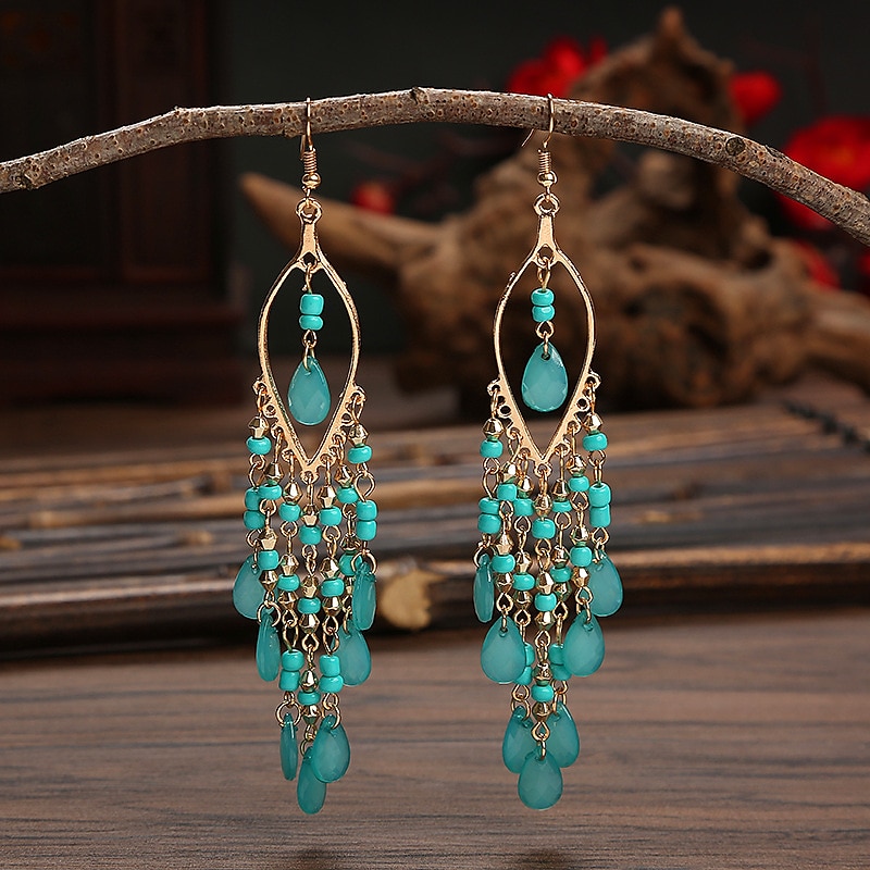 Women's Drop Earrings Geometrical Drop Stylish Simple Boho Earrings Jewelry Beige / White / White / Black For Party Holiday 1 Pair 2025 - $8.99 –P6
