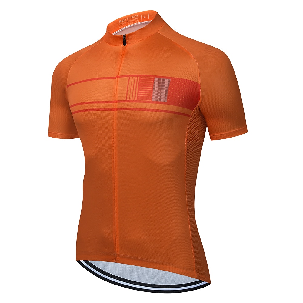 Herr Cykeltröja med Haklapp-shorts Kortärmad Bergscykling Vägcykling Svart Vinröd Blå Rand Cykel Träningsdräkter 3D Tablett Andningsfunktion Snabb tork Bakficka Polyester Elastan sporter Rand Kläder 2025 - $45.99 –P7