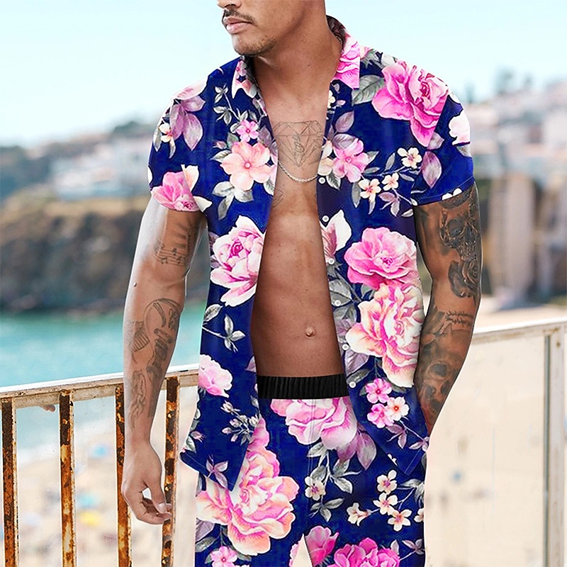 Per uomo Floreale Set di camicie Set Camicia Camicia hawaiana estiva Camicia Aloha Manica Corta Collo ripiegato Moda Hawaiano Casual All'aperto Vacanza Casuale Stampa 3D Bottonato Estate Primavera del 2026 a $33.99 –P1