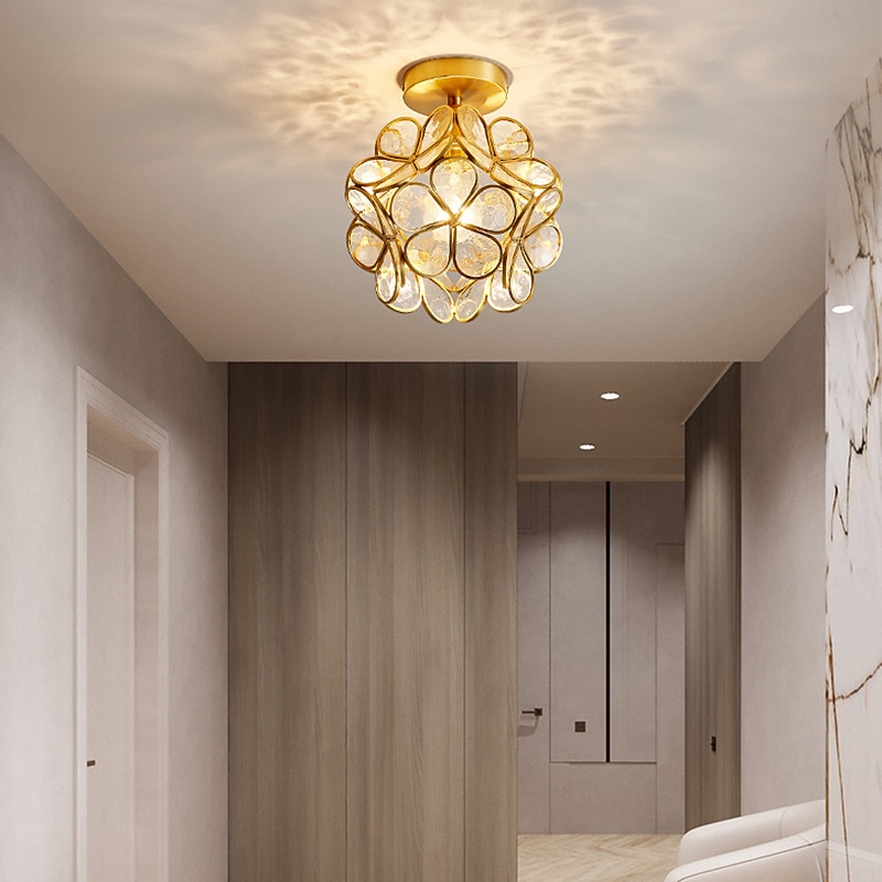 20 cm Deckenleuchte LED Blumendesign Pendelleuchte Laternendesign Glas Messing modern 220-240v 2026 - $204.39 –P7