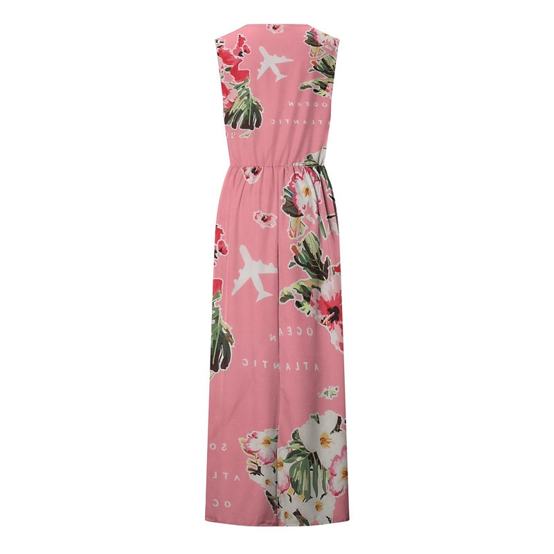 Femme Robe longue maxi Robe casual Robe ethnique robe boheme mode Décontractées Extérieur Vacances du quotidien Ample Floral à imprimé arc-en-ciel Sans Manches Col Ras du Cou Jaune Rose Claire Bleu de 2025 ? $23.99 –P16