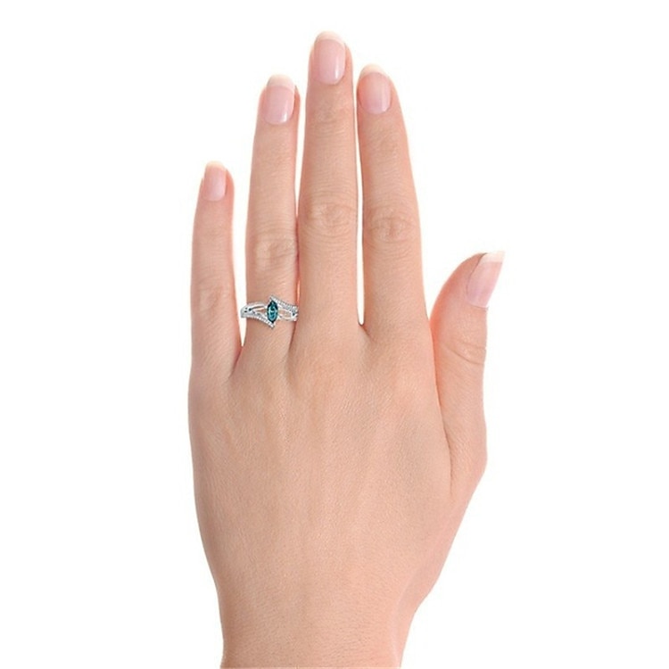 Ring Fest Geometrisk Mørk Blå Lys Blå Legering Pære Enkel Elegant 1stk  Dame  Bryllup  Gave Kjole å imponere 2025 - $13.99 –P2