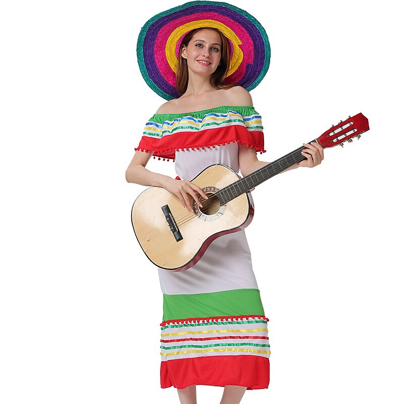 Mexican Masquerade Traditional Dress Adults' Women's Cosplay Vintage Dress Cinco de Mayo Mexico Independence Day Day of the Dead Carnival Masquerade Festival / Holiday Polyester Red Women's Easy 2025 - $51.99 –P5