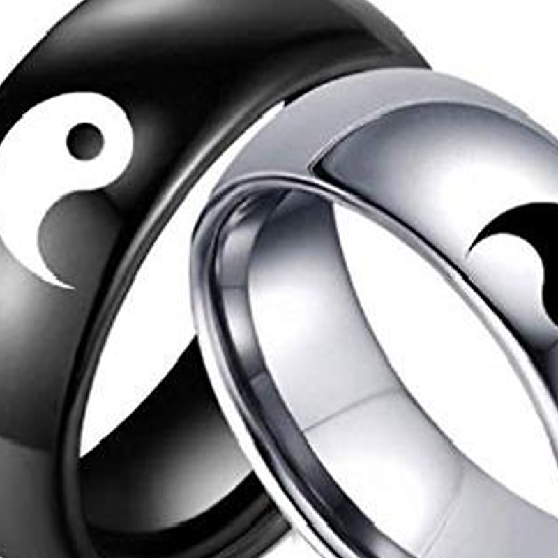 stainless steel black yin yang tai chi ring band for men/best friend//boyfriend (his size 11) 2025 - $6.49 –P1