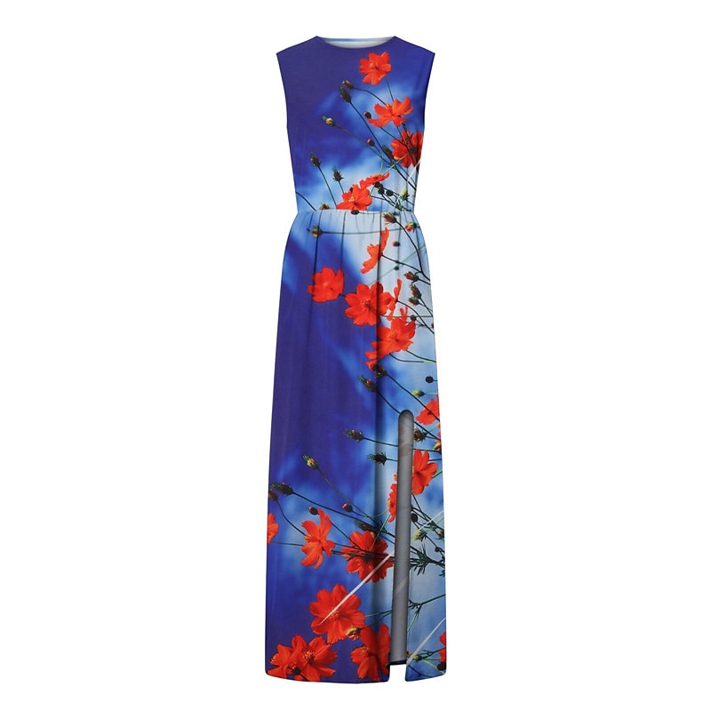Femme Robe longue maxi Robe casual Robe ethnique robe boheme mode Décontractées Extérieur Vacances du quotidien Ample Floral à imprimé arc-en-ciel Sans Manches Col Ras du Cou Jaune Rose Claire Bleu de 2025 ? $23.99 –P18