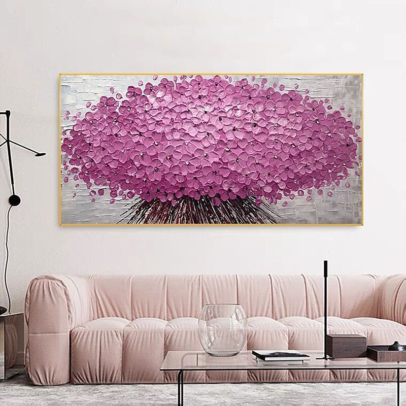 2025年 ハング塗装油絵 手描きの 縦式 抽象画 花柄 / 植物の コンテンポラリー 近代の インナーフレームなし(枠なし)  コレクション – $150.99 –P4