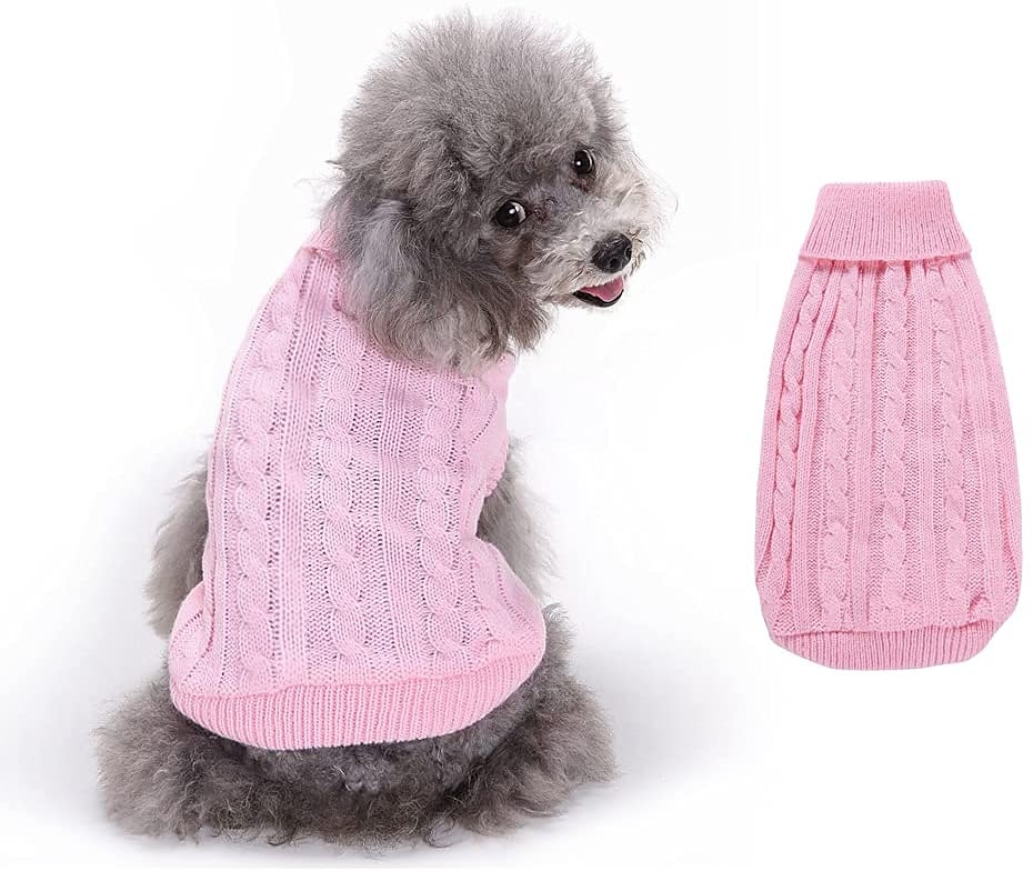 pulovere pentru câini mici nmch pulover tricotat pentru animale de companie, hanorac cald pentru câini, haine de iarnă pentru câini, pisicuțe, pulover cu gât țestoasă (albastru, l) 2025 - $11.99 –P1