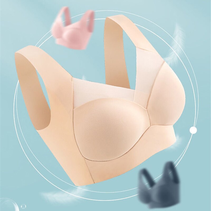 trådløse bh-er for kvinner faste stropper full dekning v-hals pustende ren farge pull-on lukking tilfeldig daglig nylon 1 stk svart rosa / bh & braletter / 1 stk hjemmeantrekk 2025 - $17.49 –P7