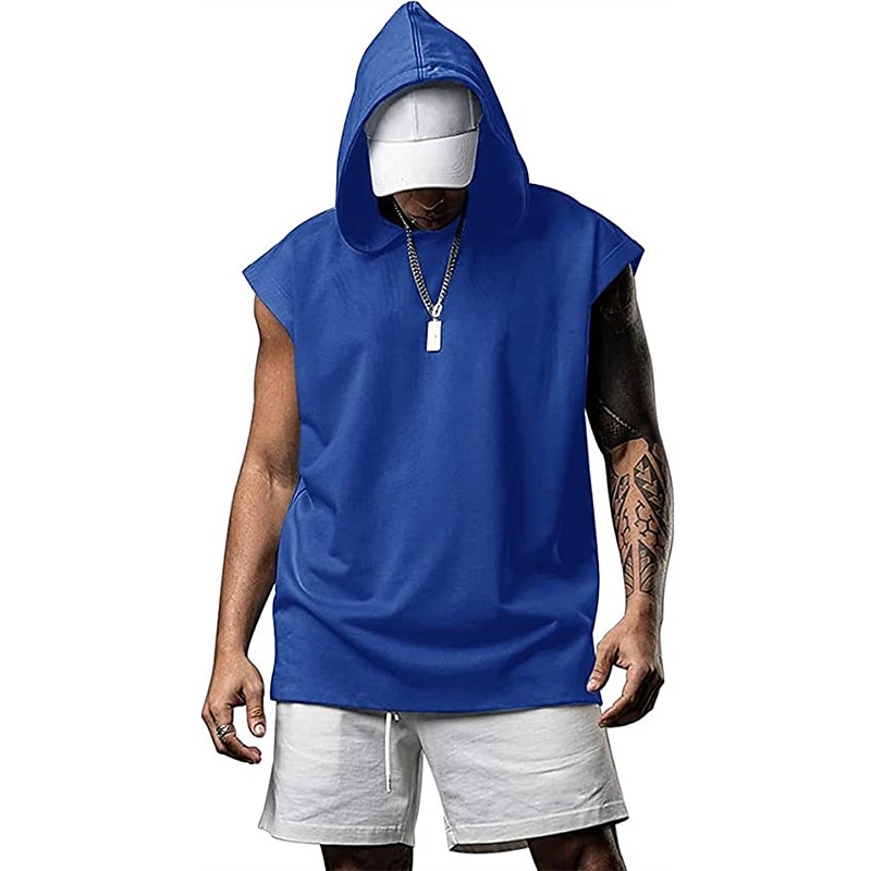 Men's T Shirt Tank Top Hoodie Short Sleeve Hooded Summer Plain Fashion Classic Casual Outdoor Street Casual Black White Army Green Top Tee for Men 2025 - $20.99 –P11