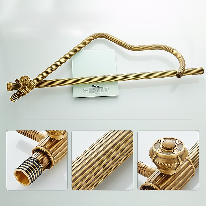 Shower Faucet,Rainfall Shower System Body Jet Massage Set - Handshower Included pullout Rainfall Shower Antique Vintage Style Antique Brass Mount Inside Brass Valve Bath Shower Mixer Taps 2025 - $566.99 –P11