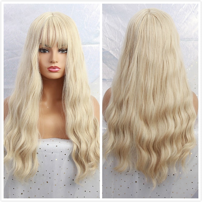 blondi peruukit otsatukkailla pitkät suorat peruukit ombre musta blondi saarniperuukit otsatukkalla lämmönkestävät synteettiset peruukit afroamerikkalaisille naisille joulujuhlaperuukit barbiecore 2025 - $31.99 –P10