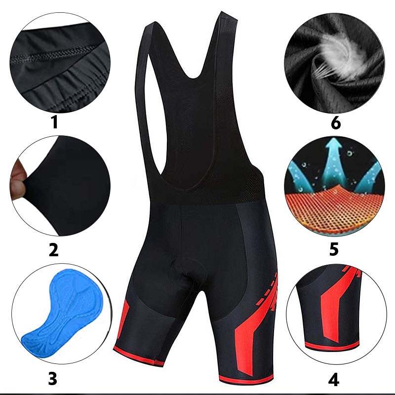 Herr Cykelvägshorts Bib-shorts Cykel Haklappshorts Underdelar Bergscykling Vägcykling sporter 3D Tablett Cykel Andningsfunktion Snabb tork Blå Grön Polyester Elastan Kläder Cykelkläder 2025 - $25.99 –P4