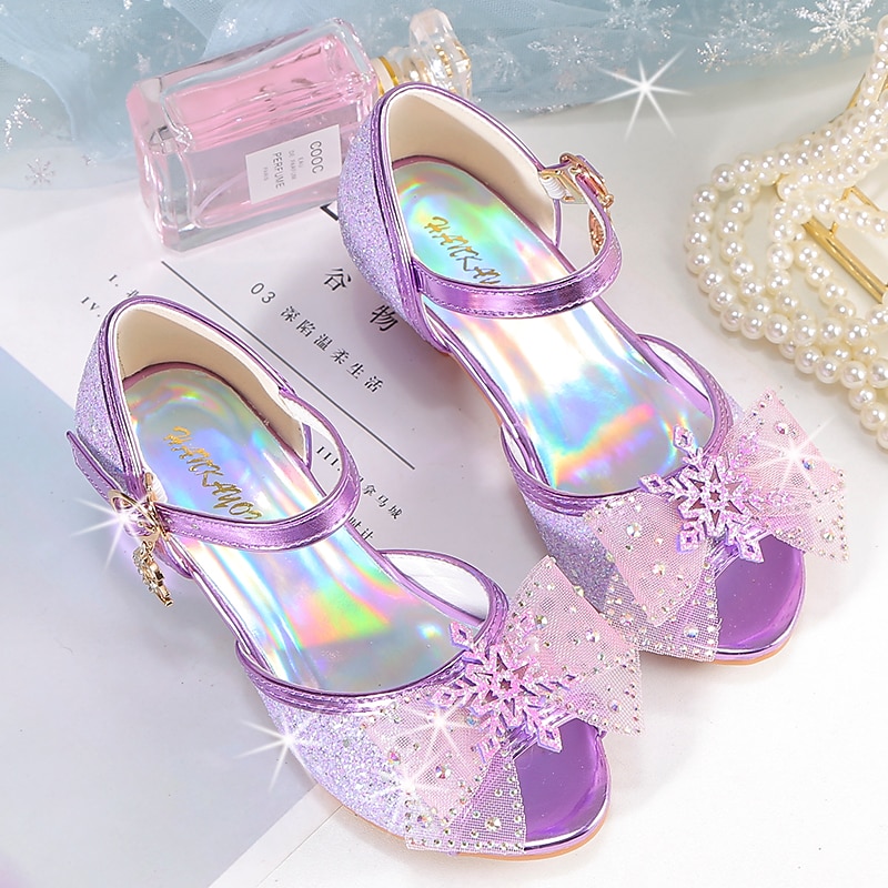 Girls' Pink Glitter Party Shoes – Peep-Toe Design, Bow and Rhinestone Decoration, Adjustable Strap, Perfect for Weddings and Special Occasions 2025 - $32.99 –P12