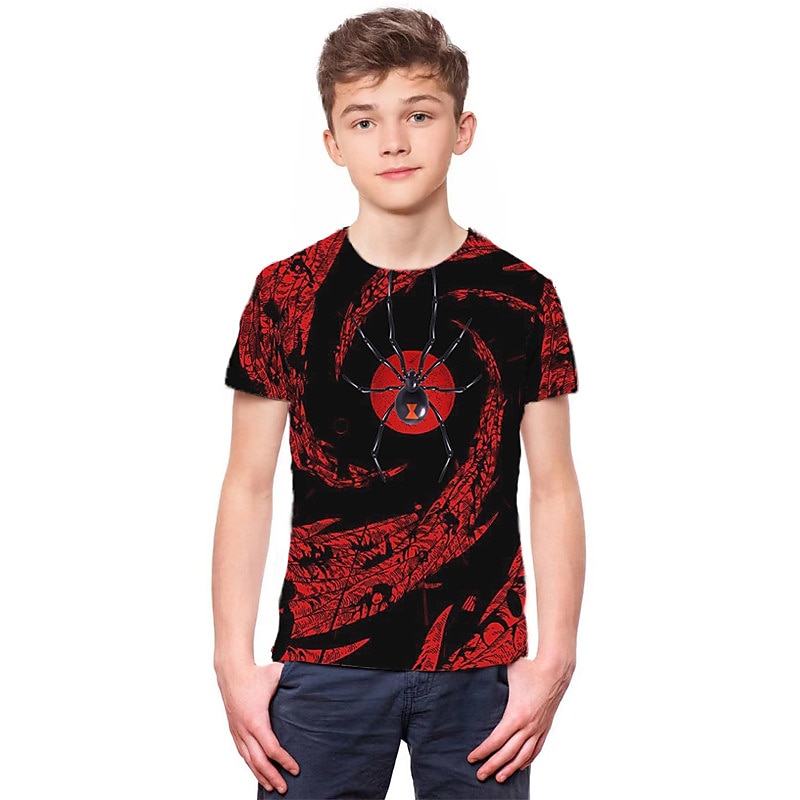 Boys 3D Animal Spider T shirt Short Sleeve 3D Print Summer Spring Active Sports Fashion Kids 3-12 Years Outdoor Daily Indoor Regular Fit 2026 - $11.99 –P6