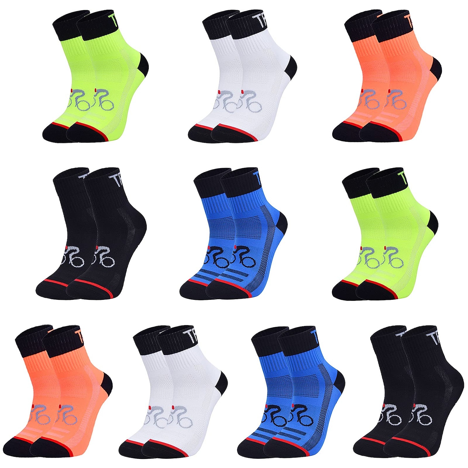Compression Socks Athletic Sports Socks Crew Socks Cycling Socks Men's Football / Soccer Cycling / Bike Breathable Wearable 1 Pair Winter Solid Color Chinlon Black White Orange M L XL 2026 - $16.57 –P16