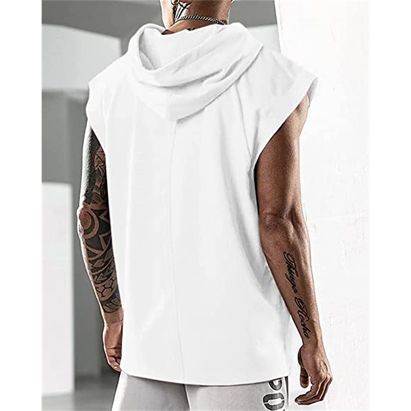 Men's T Shirt Tank Top Hoodie Short Sleeve Hooded Summer Plain Fashion Classic Casual Outdoor Street Casual Black White Army Green Top Tee for Men 2025 - $20.99 –P15