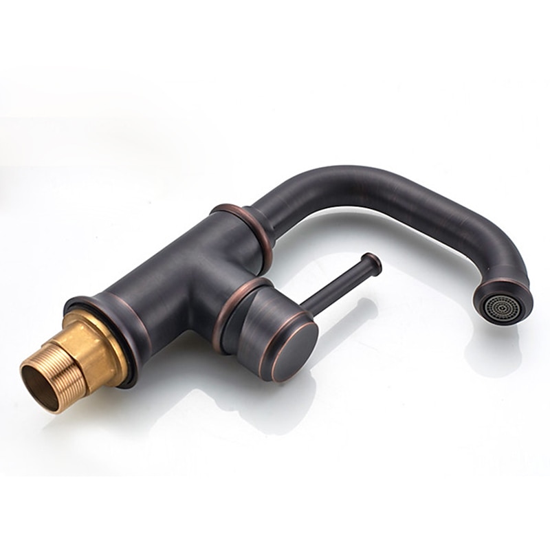 Bathroom Sink Mixer Faucet Vintage Deck Mounted, 360 Swivel Rotatable Single Handle One Hole Monobloc Washroom Basin Taps with Hot and Cold Water Hose Antique Brass ORB 2025 - $113.99 –P9