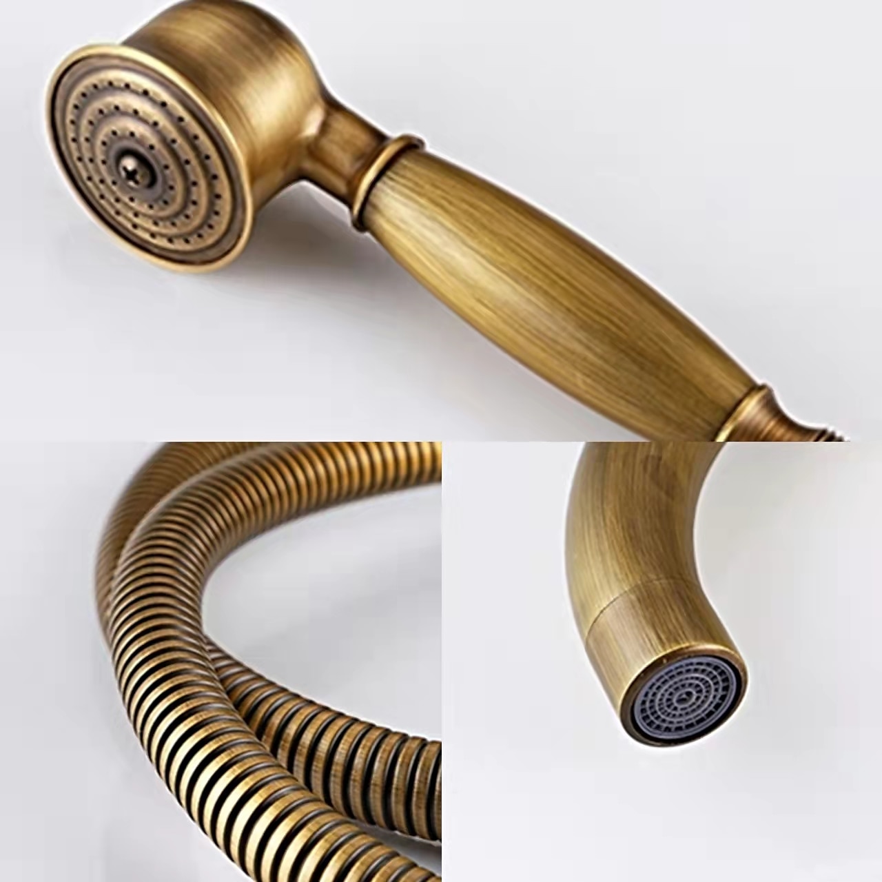 rubinetto per vasca da bagno vintage montaggio a pavimento, miscelatore per riempimento vasca da bagno indipendente con doccetta a mano, rubinetto per doccia con beccuccio ad arco alto girevole a 360° del 2025 a $323.99 –P10