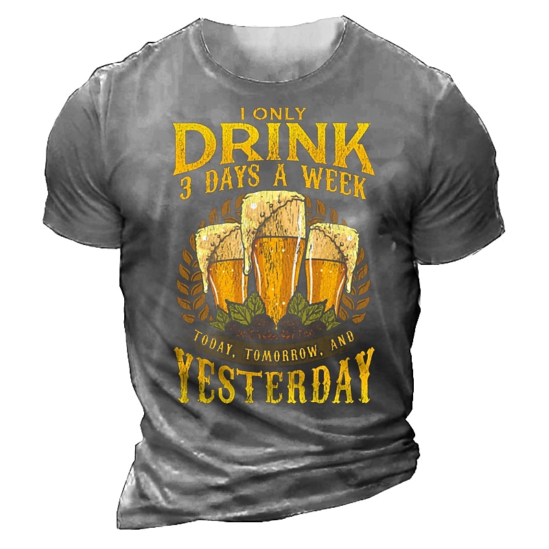 Camisa de hombre Un día sin cerveza es como sólo bromeando no tengo idea camiseta de manga corta camiseta impresión 3D camiseta de cuello redondo vintage casual día a día 2025 - $17.99 –P10