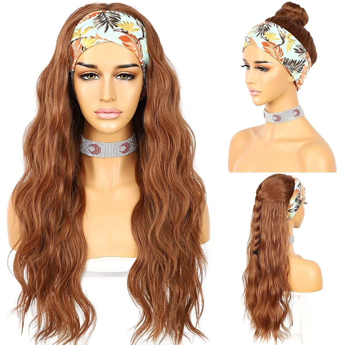 parrucche della fascia glueless parrucca della fascia corpo sciolto ondulato parrucche sintetiche dei capelli per le donne nere onda nessuna parrucche anteriori del merletto della miscela di colore del 2025 a $26.99 –P10