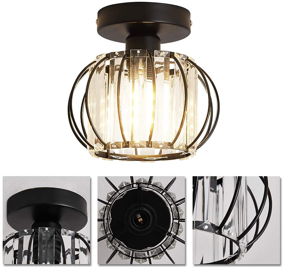 plafoniere cu design unic led lumina hol lumina culoar cristal aluminiu stil vintage stil negru modern stil nordic 2026 - $64.99 –P6