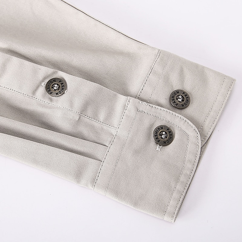 Herren Knopfhemd Hemd Cargo-Shirt Schwarz Weiß Armeegrün Khaki Dunkelblau Langarm Feste Farbe Umlegekragen Strasse Täglich Vordertasche Bekleidung Baumwolle Modisch Brautkleider schlicht Komfortabel 2025 - $32.99 –P8