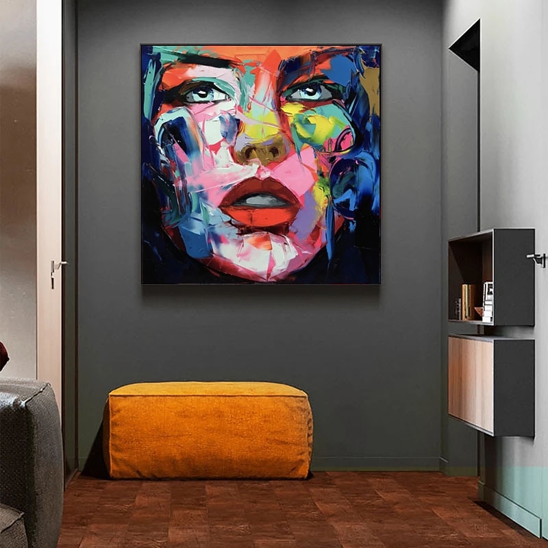 Oil Painting 100% Handmade Hand Painted Wall Art On Canvas Abstract Beautiful Women Face Home Decoration Decor Rolled Canvas No Frame Unstretched 2026 - $87.99 –P1