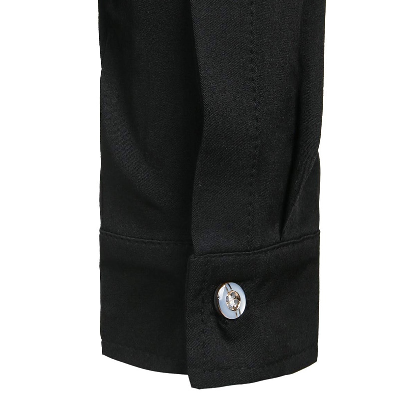 Herr Tröja med kinesisk krage Mandarinkrageskjorta Balskjorta Smokingskjortor Solid färg Utomhus Fest Svart Vit Långärmad Hög krage Sommar Vår Kläder Button-Down 2025 - $36.99 –P8
