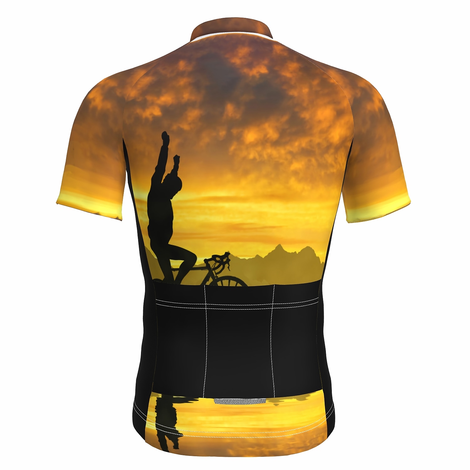21Grams Voor heren Wielrenshirt Korte mouw Fietsen Kleding Bovenlichaam met 3 achterzakken Bergracen Wegwielrennen Ademend Zacht Sneldrogend Achterzak Zwart Wit Geel Regenboog Polyester Sport Kleding 2025 - $28.99 –P13