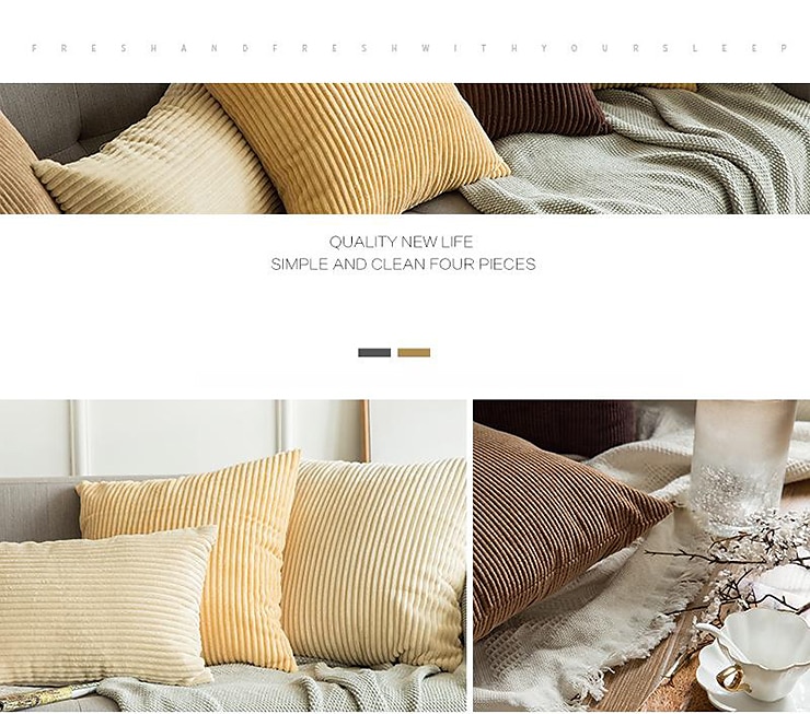 Decorative Toss Pillows Corduroy Pillow Cushion Cover Bedside Sofa Back Cushion Office Lumbar Solid Color Pillow Cover Without Core Pink Blue Sage Green Purple Yellow 2025 - $13.99 –P5