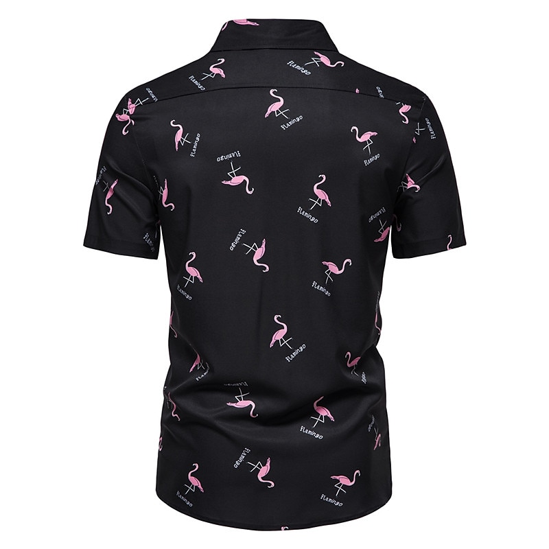 Per uomo Fenicottero Tropicale Camicia Camicia hawaiana Camicia Aloha Manica corta Camicia Collo ripiegabile Originale Monocolore Classico Per eventi Nero Bianco Stampa 3D S M L del 2026 a $25.99 –P3