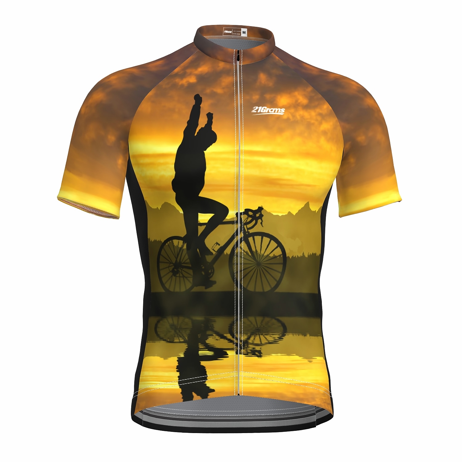 21Grams Voor heren Wielrenshirt Korte mouw Fietsen Kleding Bovenlichaam met 3 achterzakken Bergracen Wegwielrennen Ademend Zacht Sneldrogend Achterzak Zwart Wit Geel Regenboog Polyester Sport Kleding 2025 - $28.99 –P12