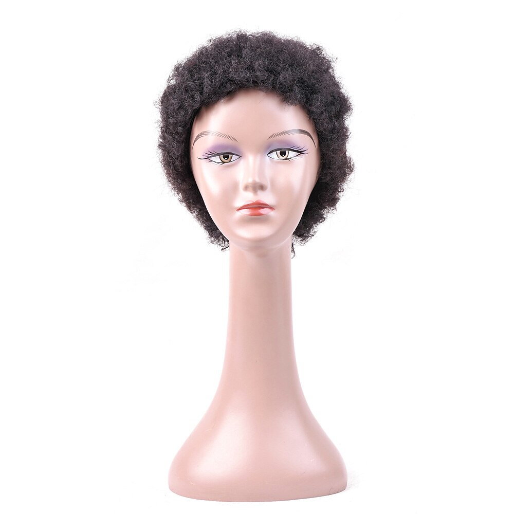 parrucca corta riccia per capelli umani stile africano riccio afro crespo per le donne nere parrucca riccia senza pizzo remy parrucca piena fatta a macchina del 2025 a $34.99 –P3